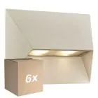 Lot 6x Nordlux Pontio Applique Murale Aluminium Sanded | IP54 - Convient pour 2x GU10 